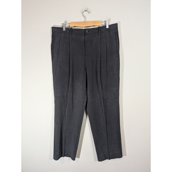 Tommy Bahama Mens Charcoal Silk Blend Straight Leg Pants Sz 36 Lightweight Relax - Picture 1 of 9